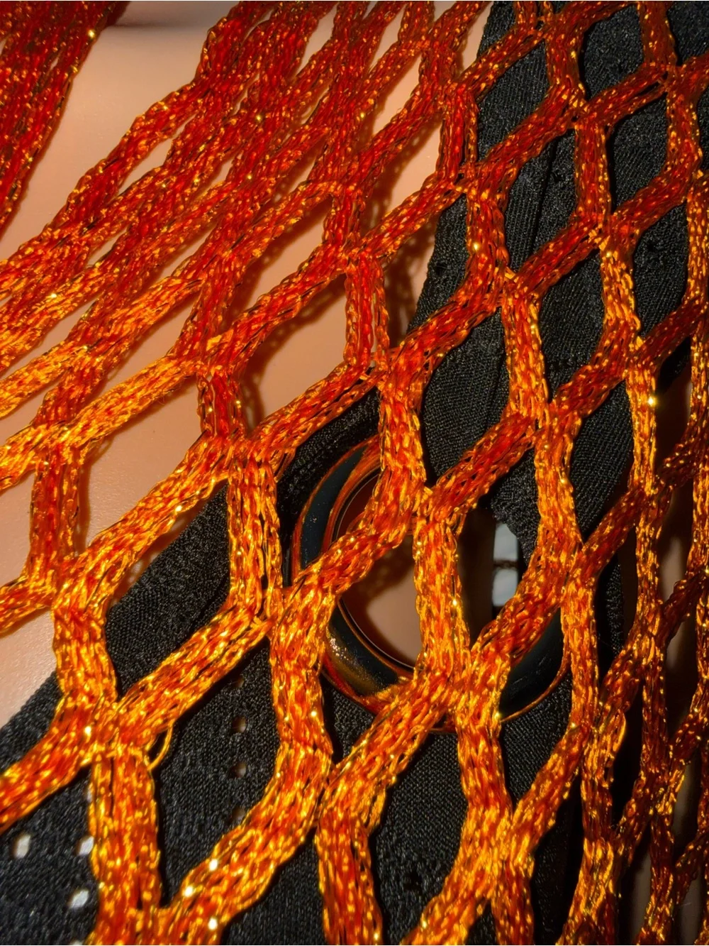 Gold Open-Weave Fringe Shawl Wrap